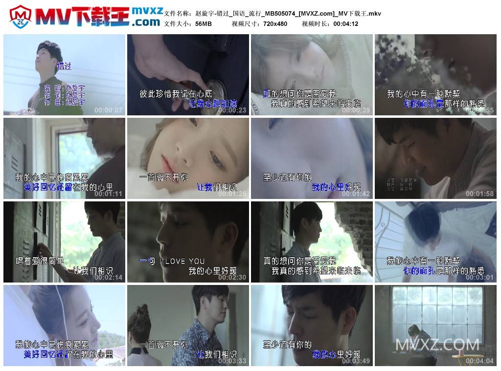 赵旋宇-错过_国语_流行_MB505074